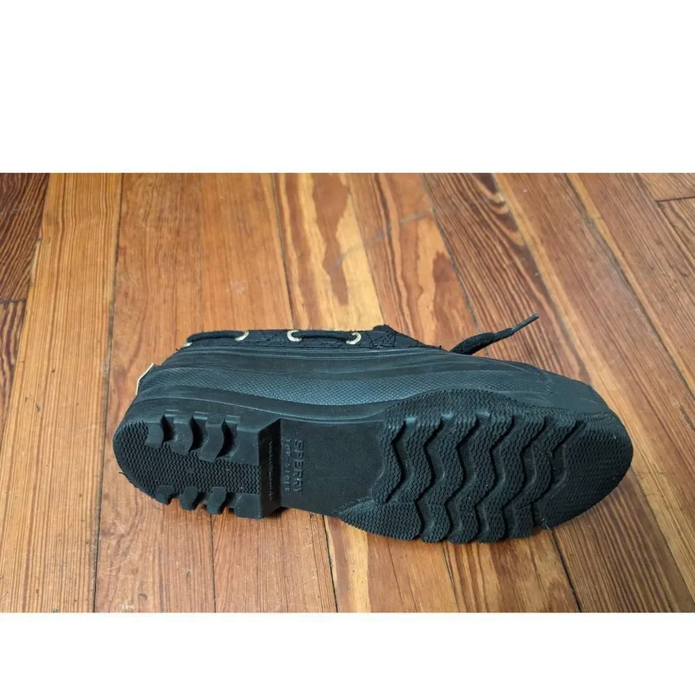 Sperry Top-Sider Black Rubber Low Duck Boots Shoes STS95272 Waterproof 6.5